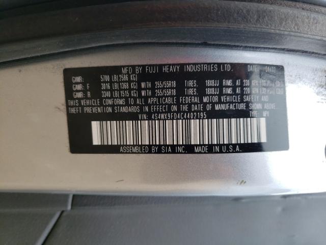 2012 SUBARU TRIBECA PR 4S4WX9FD4C4402195