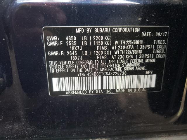 2018 SUBARU OUTBACK TO 4S4BSETC6J3226738
