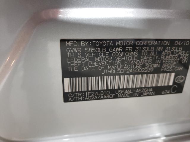 2010 LEXUS LS 460L JTHDL5EF2A5002239