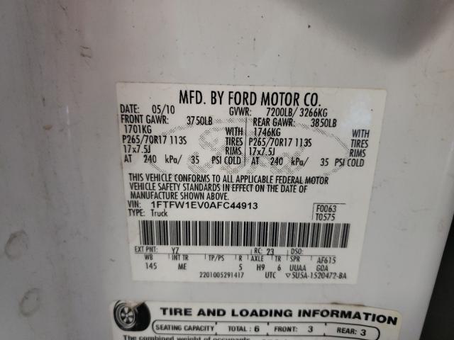 2010 FORD F150XLT 1FTFW1EV0AFC44913