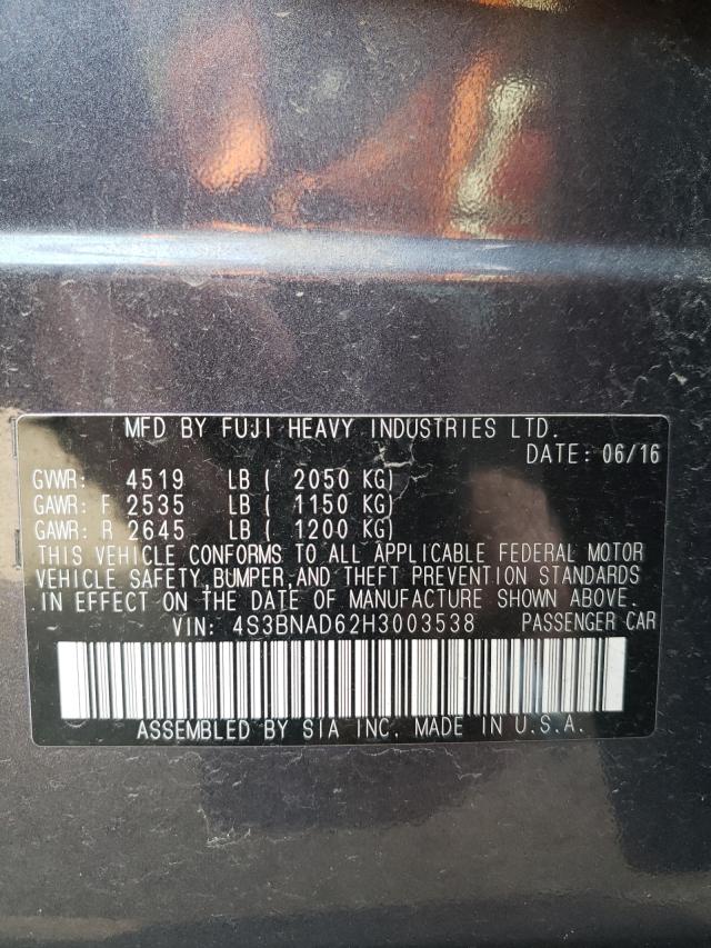2017 SUBARU LEGACY 4S3BNAD62H3003538