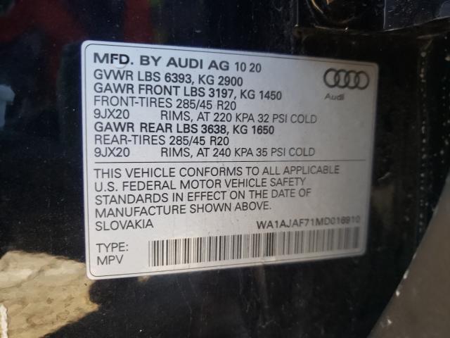 VIN WA1AJAF71MD016910 2021 Audi Q7, Premium no.10