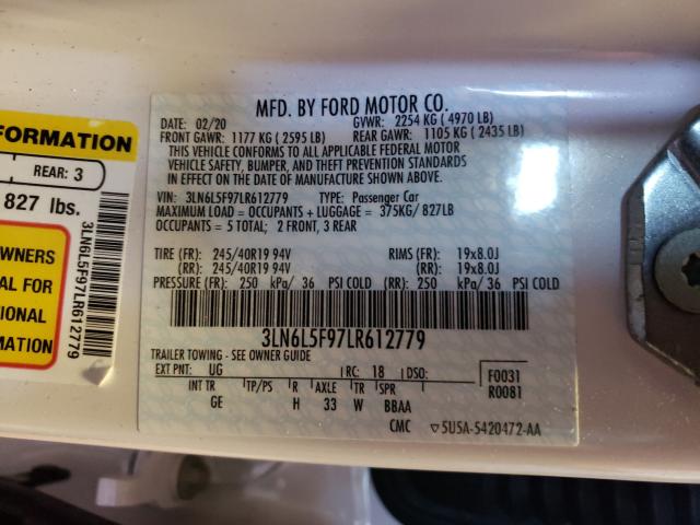 2020 LINCOLN MKZ RESERV 3LN6L5F97LR612779