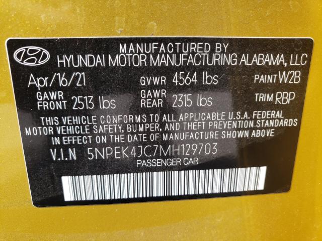 2021 HYUNDAI SONATA N L 5NPEK4JC7MH129703