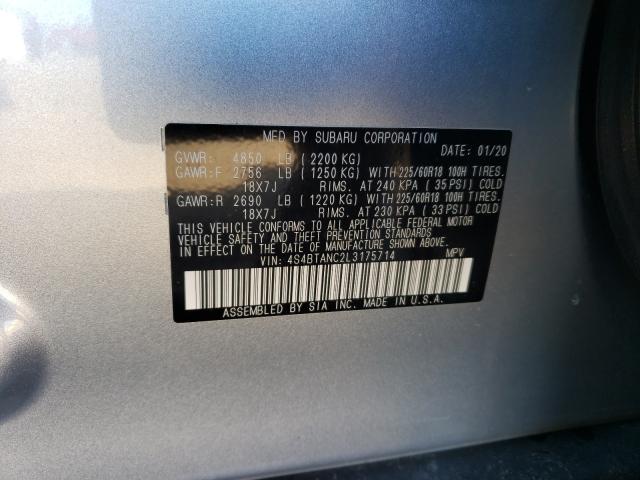 2020 SUBARU OUTBACK LI 4S4BTANC2L3175714