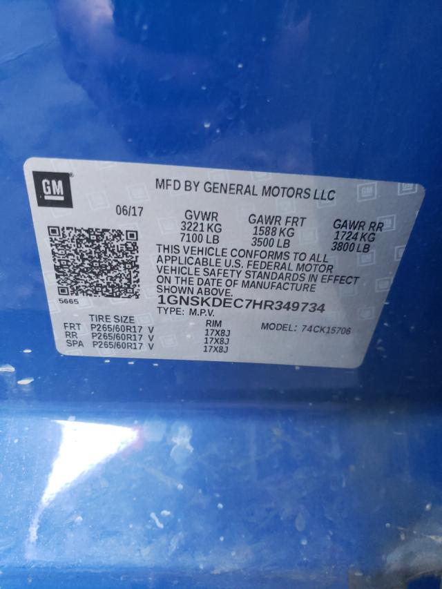 2017 CHEVROLET TAHOE POLI 1GNSKDEC7HR349734