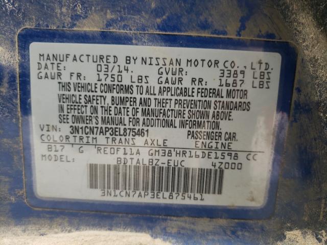 2014 NISSAN UK 3N1CN7AP3EL875461