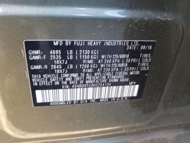2017 SUBARU OUTBACK TO 4S4BSATC0H3254134