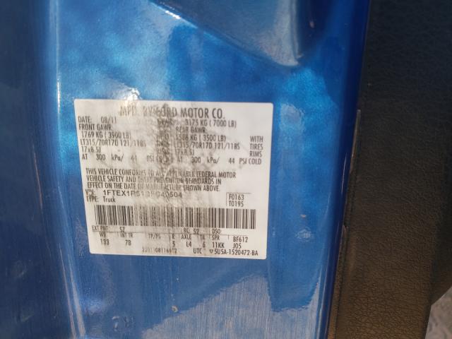 2011 FORD F150 SVT R 1FTEX1R61BFC49504