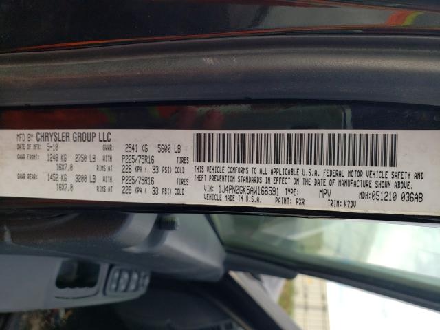 2010 JEEP LIBERTY SP 1J4PN2GK5AW166591