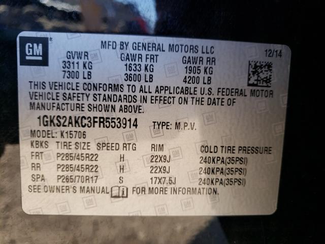 2015 GMC YUKON SLE 1GKS2AKC3FR553914