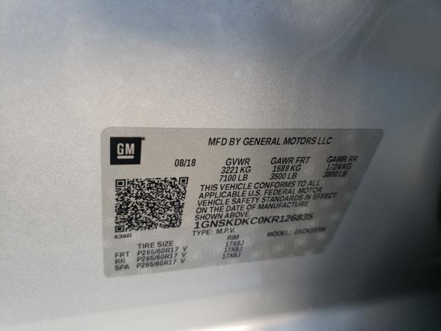 2019 CHEVROLET TAHOE POLI 1GNSKDKC0KR126835