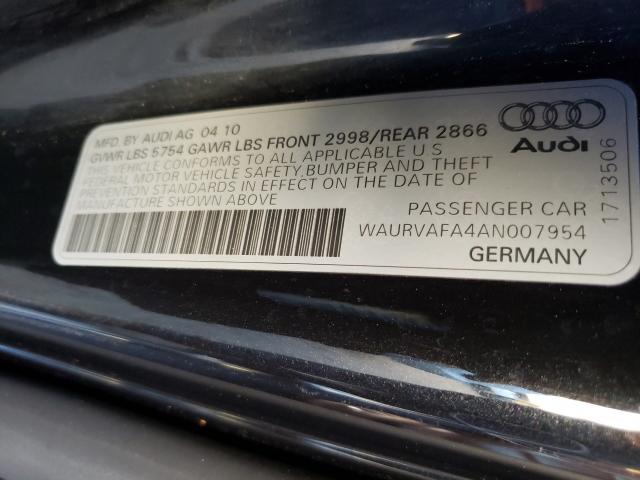 2010 AUDI A8 QUATTRO WAURVAFA4AN007954