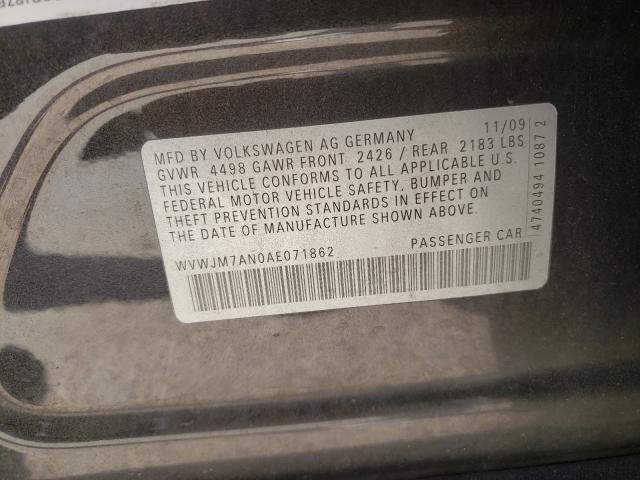 2010 VOLKSWAGEN PASSAT KOM WVWJM7AN0AE071862