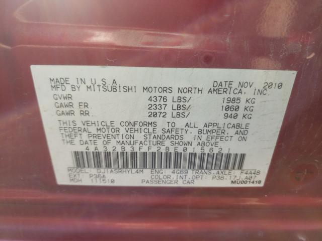 2011 MITSUBISHI GALANT ES 4A32B3FF2BE015621