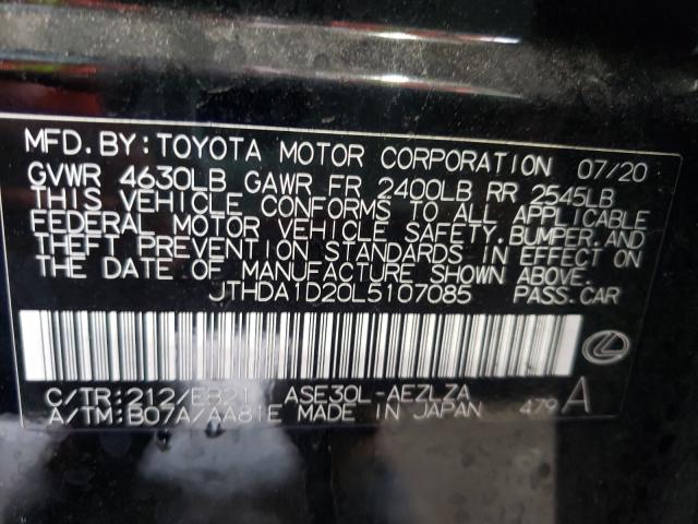 2020 LEXUS IS 300 PRE JTHDA1D20L5107085