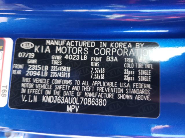 2020 KIA SOUL GT LI KNDJ63AU0L7086380