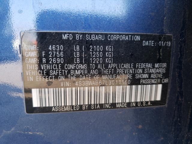 2020 SUBARU LEGACY 4S3BWAB67L3011160