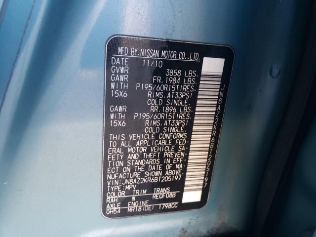 2011 NISSAN CUBE JN8AZ2KR6BT205197