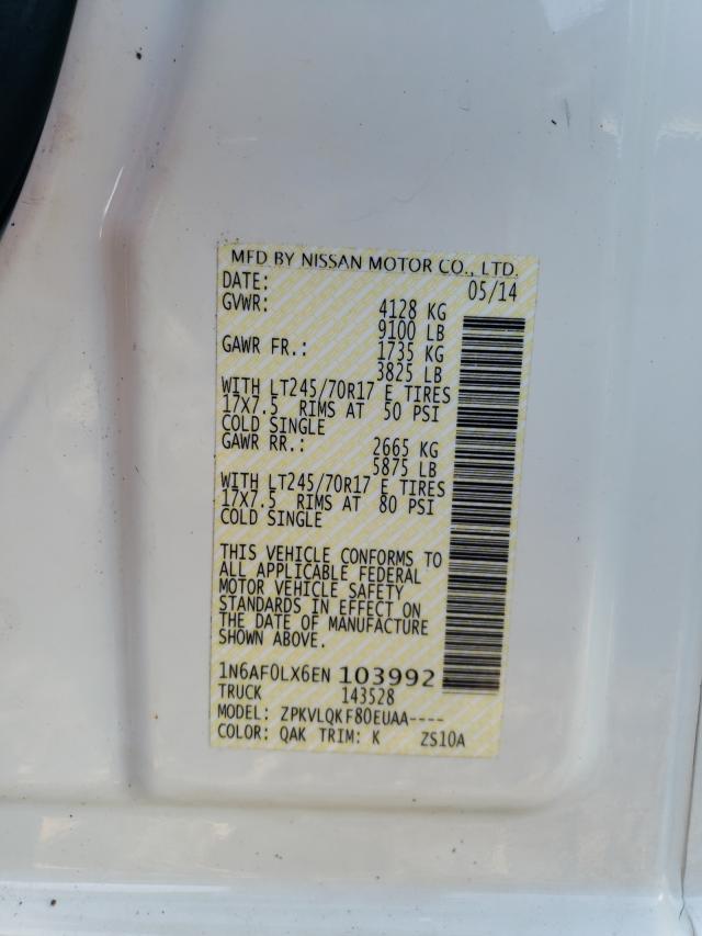 2014 NISSAN NV 2500 1N6AF0LX6EN103992