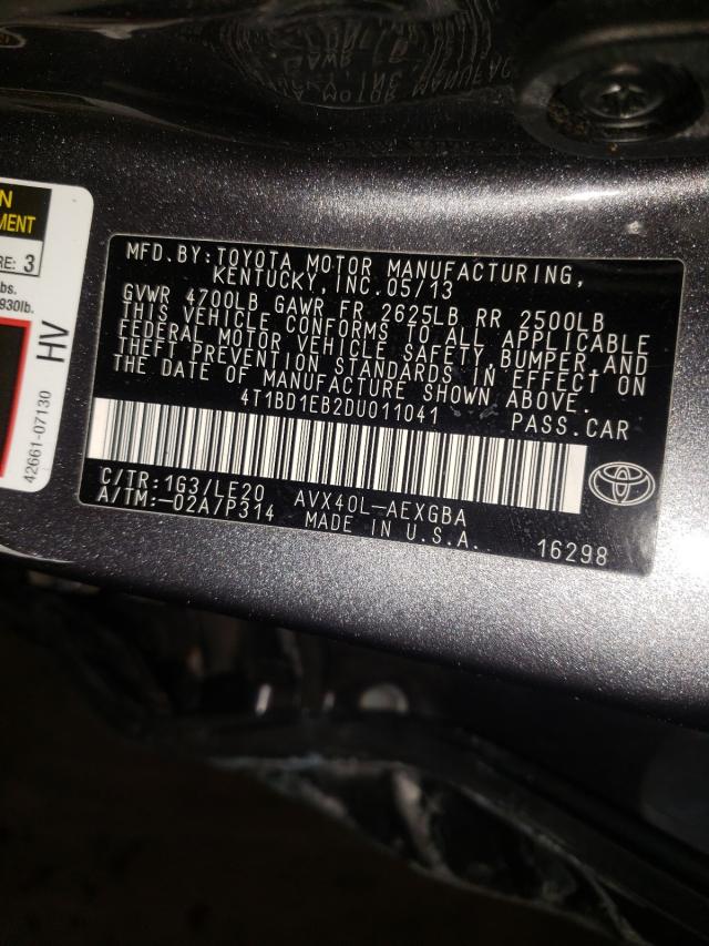 2013 TOYOTA AVALON HYB 4T1BD1EB2DU011041