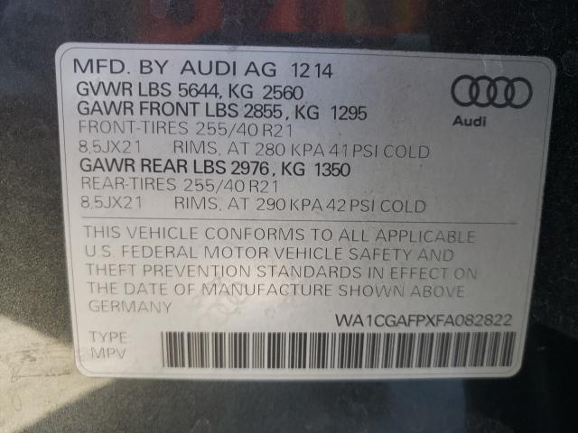 2015 AUDI SQ5 PREMIU WA1CGAFPXFA082822