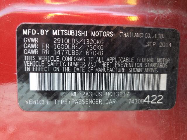 2015 MITSUBISHI MIRAGE ML32A3HJ9FH013217