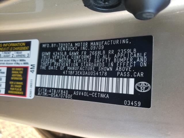 2010 TOYOTA CAMRY BASE 4T1BF3EK0AU054178