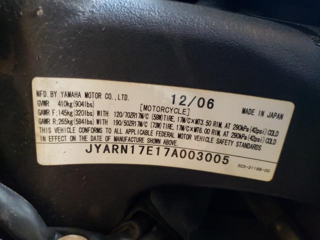 2007 YAMAHA FZ1 S JYARN17E17A003005