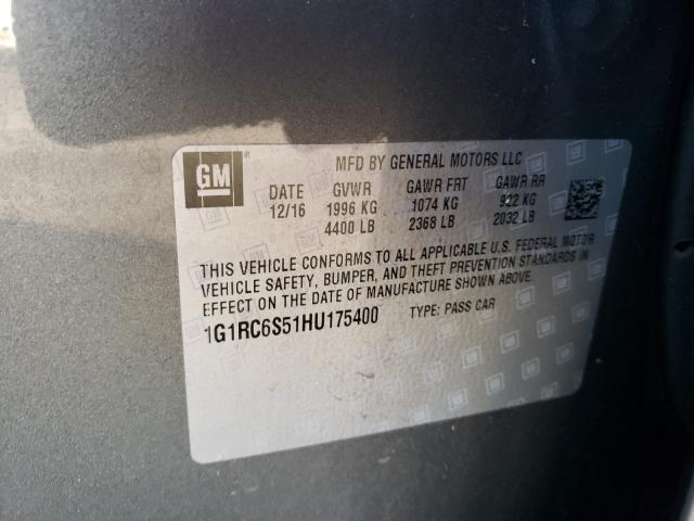 VIN 1G1RC6S51HU175400 2017 Chevrolet Volt, LT no.10