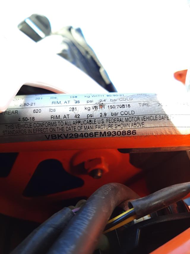 2015 KTM 1190 ADVEN VBKV29406FM930886