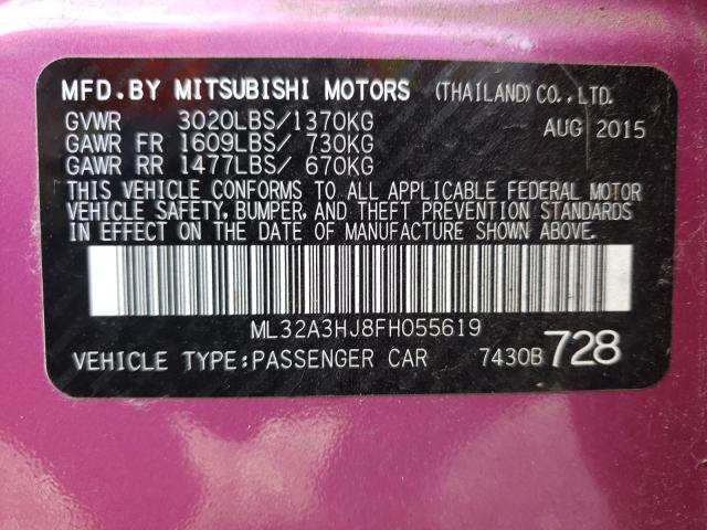2015 MITSUBISHI MIRAGE DE ML32A3HJ8FH055619