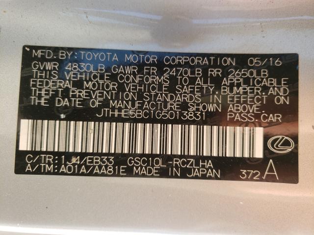 2016 LEXUS RC 350 JTHHE5BC1G5013831