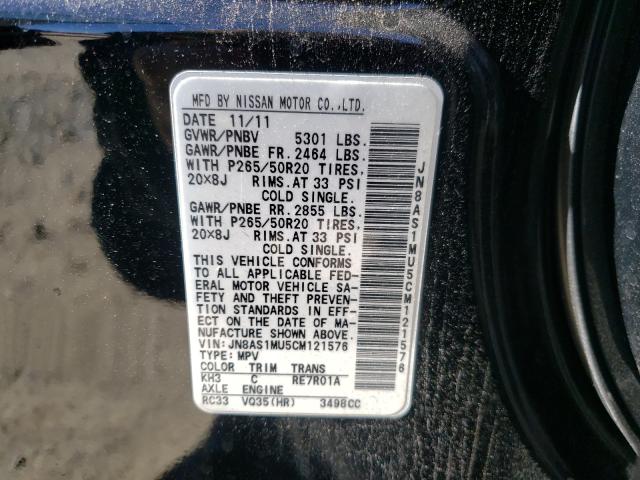 2012 INFINITI FX35 JN8AS1MU5CM121576