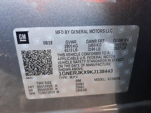 2019 CHEVROLET TRAVERSE R 1GNERJKX9KJ138443
