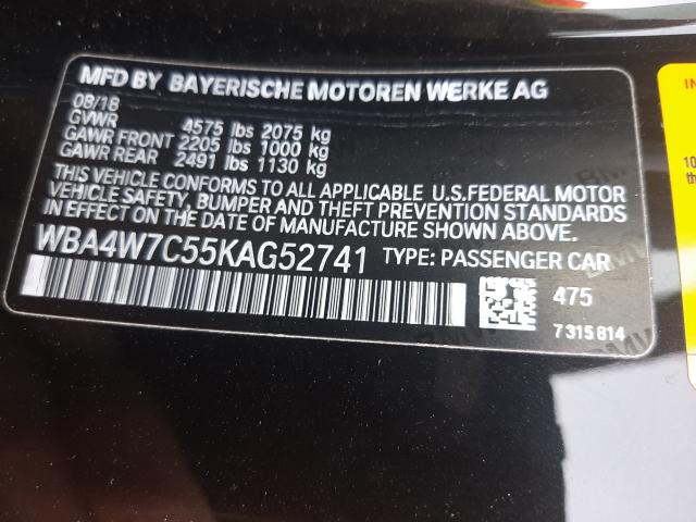 2019 BMW 440I WBA4W7C55KAG52741