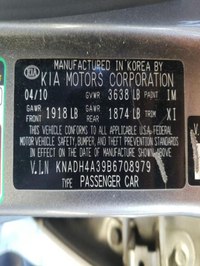 2011 KIA RIO BASE KNADH4A39B6708979