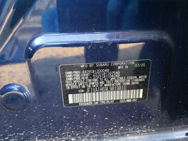 2020 SUBARU WRX LIMITE JF1VA1H69L9819810