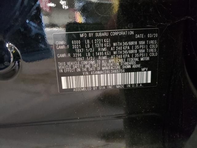 2020 SUBARU ASCENT PRE 4S4WMACD8L3465756