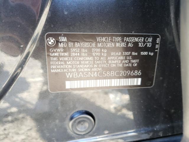 2011 BMW 550 GT WBASN4C58BC209686
