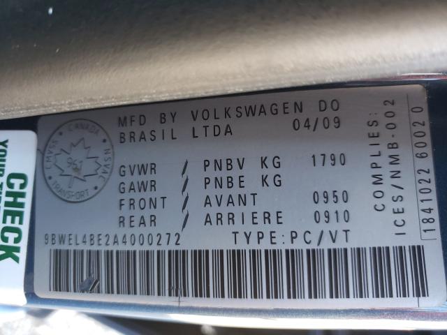 2010 VOLKSWAGEN CITY GOLF 9BWEL4BE2A4000272