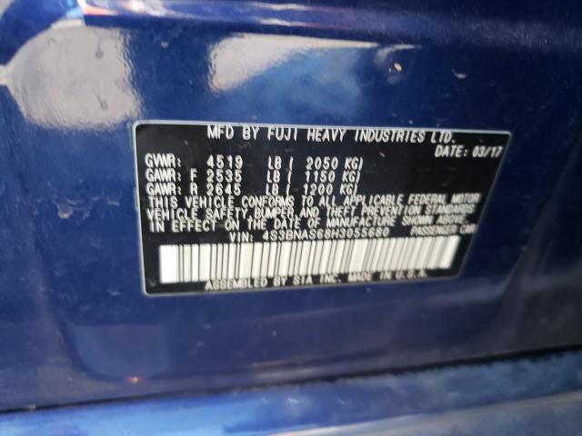 2017 SUBARU LEGACY SPO 4S3BNAS68H3055680