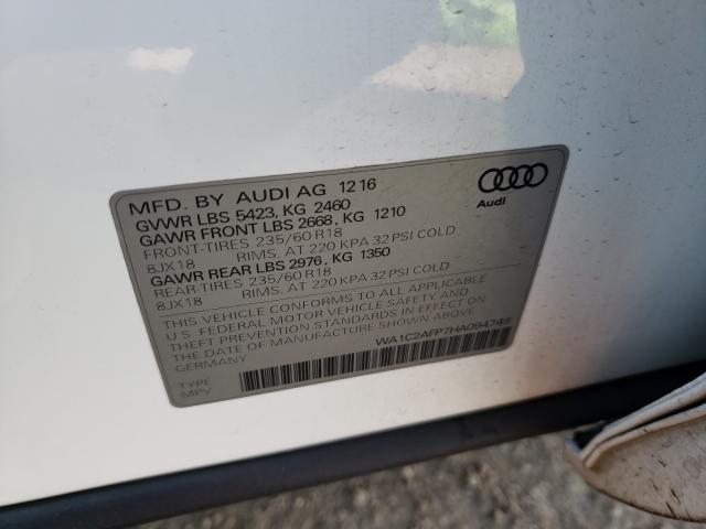 VIN WA1C2AFP7HA094749 2017 Audi Q5, Premium no.10