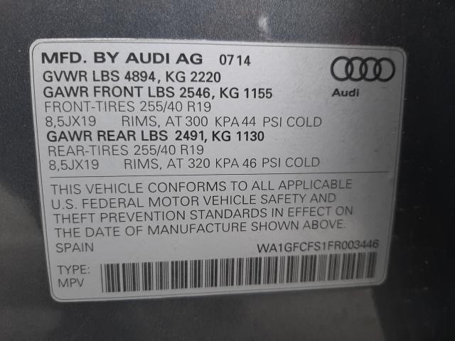2015 AUDI Q3 PRESTIG WA1GFCFS1FR003446