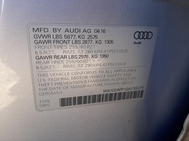 2016 AUDI SQ5 PREMIU WA1CCAFP1GA133279
