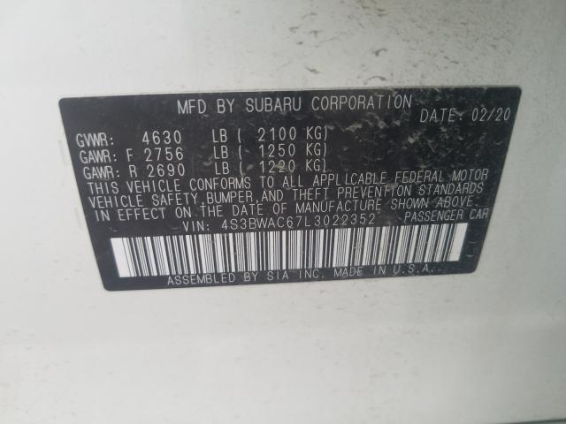 2020 SUBARU LEGACY PRE 4S3BWAC67L3022352