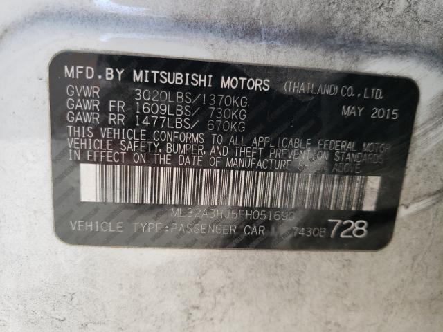 2015 MITSUBISHI MIRAGE DE ML32A3HJ5FH051690