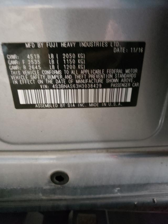2017 SUBARU LEGACY SPO 4S3BNAS63H3038429