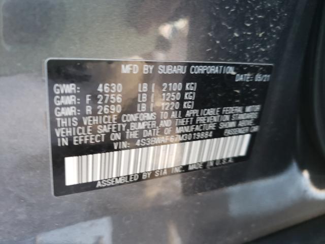 2021 SUBARU LEGACY PRE 4S3BWAF67M3019884