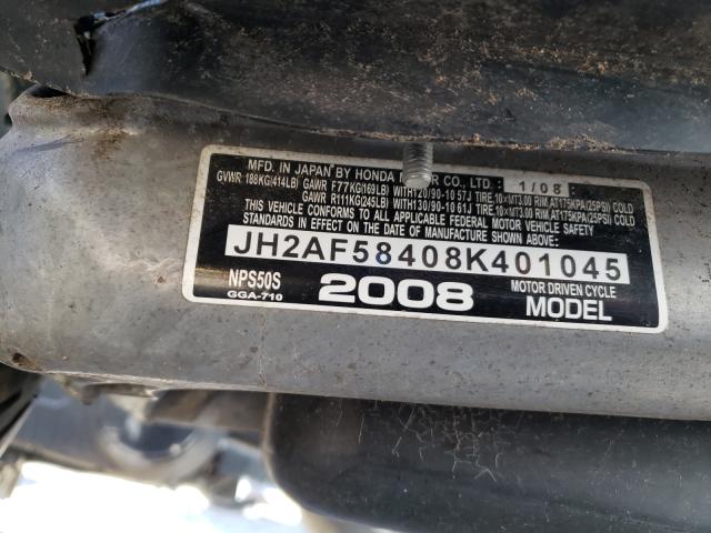 2008 HONDA NPS50 S JH2AF58408K401045